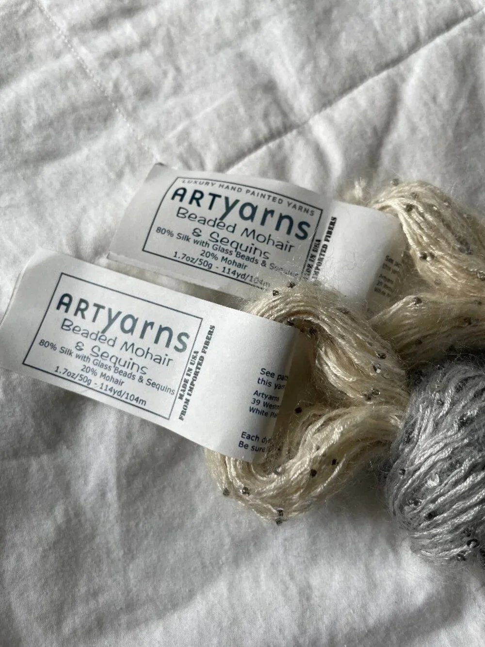 Artyarns Beaded Mohair and Sequins Silk Yarn 2 Skeins